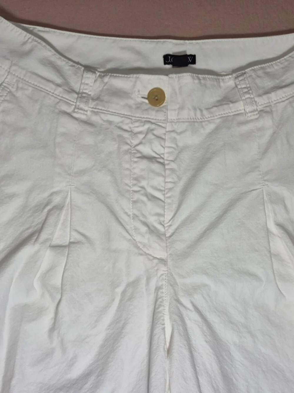 J Crew Cotton-Linen Womens Pleated Culotte Shorts White Style CI433 Size 0